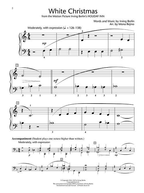 Hal Leonard Student Piano Library Showcase Solo - White Christmas Sheet Music by Irving Berlin ...